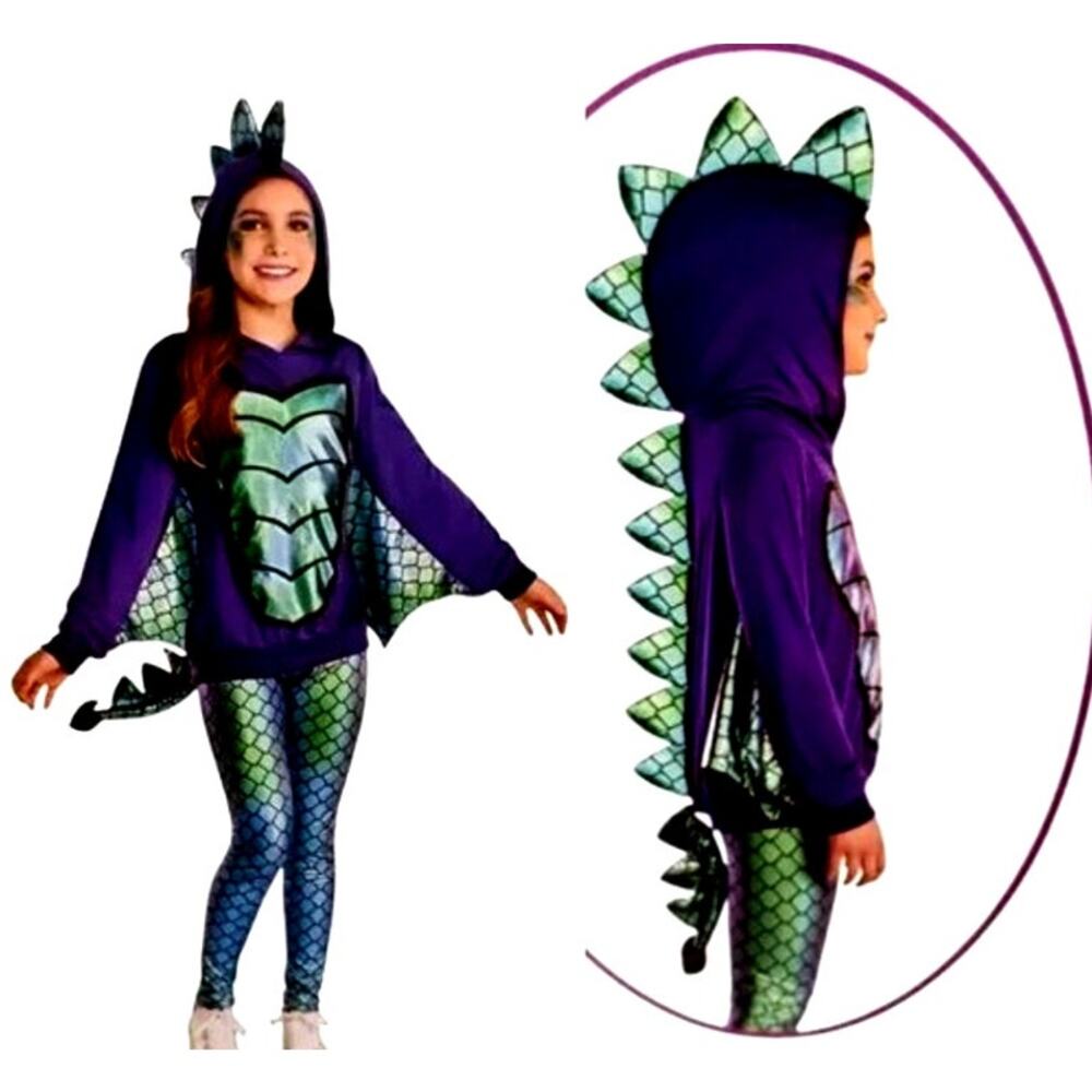 Mystical Dragon Costume Toddler Size 2 Turquoise IRRIDESCENT Tail Halloween NEW!